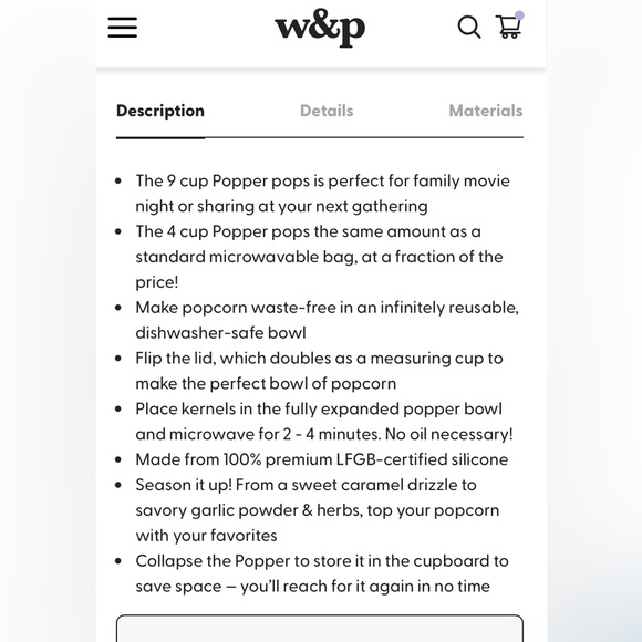 *NIB* w&p Popcorn Popper (personal size) - Retails $25 - Picture 5 of 9